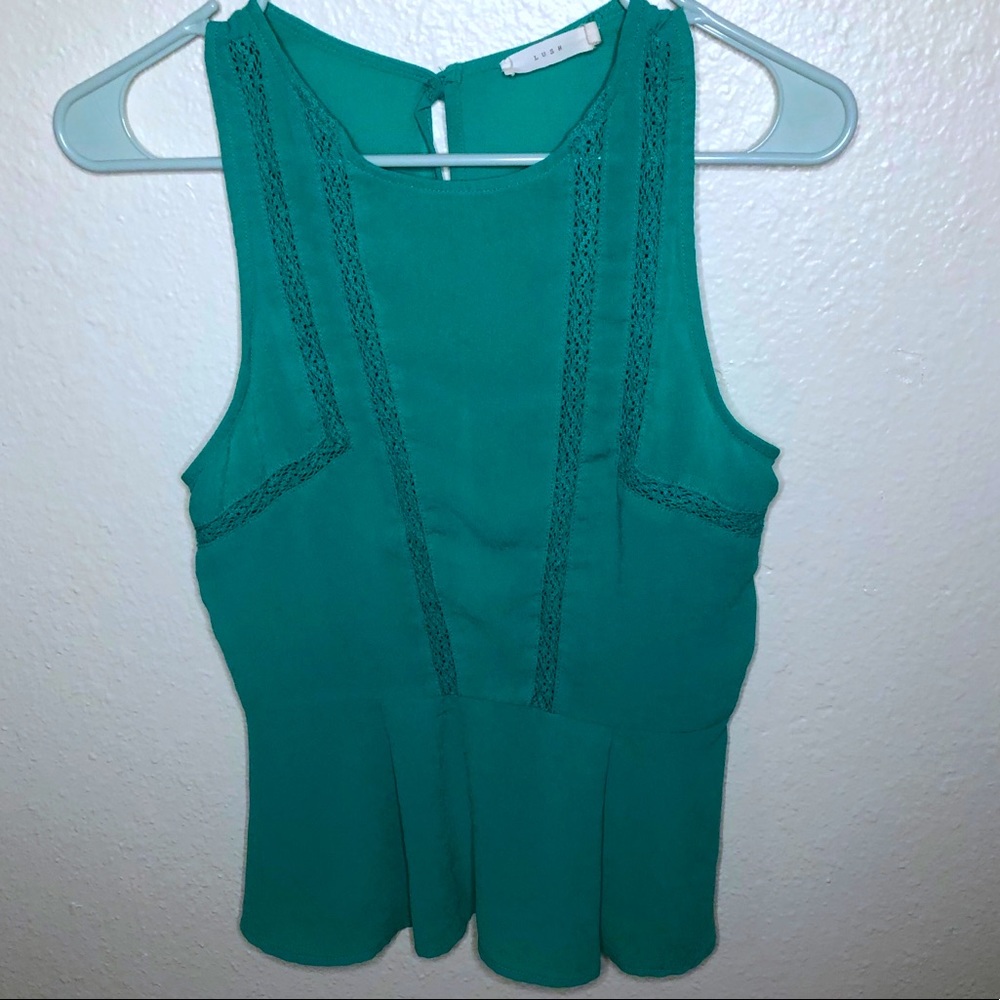 LUSH Teal Blouse Size Small
